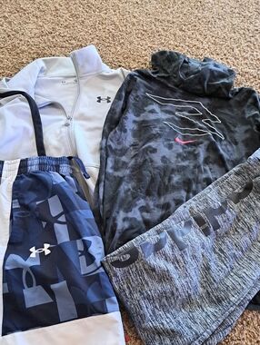 Under Armour & Nike Adidas Activewear Mix - Gray, Black, Navy Youth LARGE